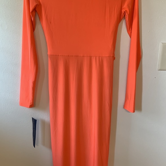 NWT Stunning RACHEL Rachel Roy Long Sleeve Dress Size XS Guava Punch Color - Picture 12 of 12